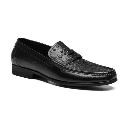 ASD89821BK-1-1.webp Ballynoe Ostrich Embossed Loafer Shoe