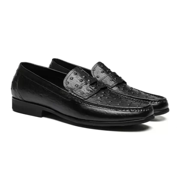 ASD89821BK-4-1.webp Ballynoe Ostrich Embossed Loafer Shoe